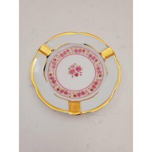 Vintage Limoges Veritable Porcelaine D’Art cobalt blue 22k gold ashtray- France